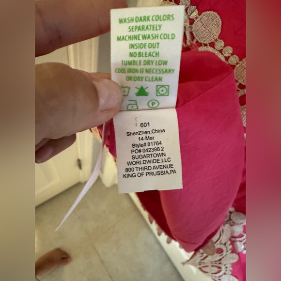 Lilly Pulitzer Augusta Anchor Print Jacquard‎ Lace Trim Shift Dress Size 8 - Picture 10 of 14